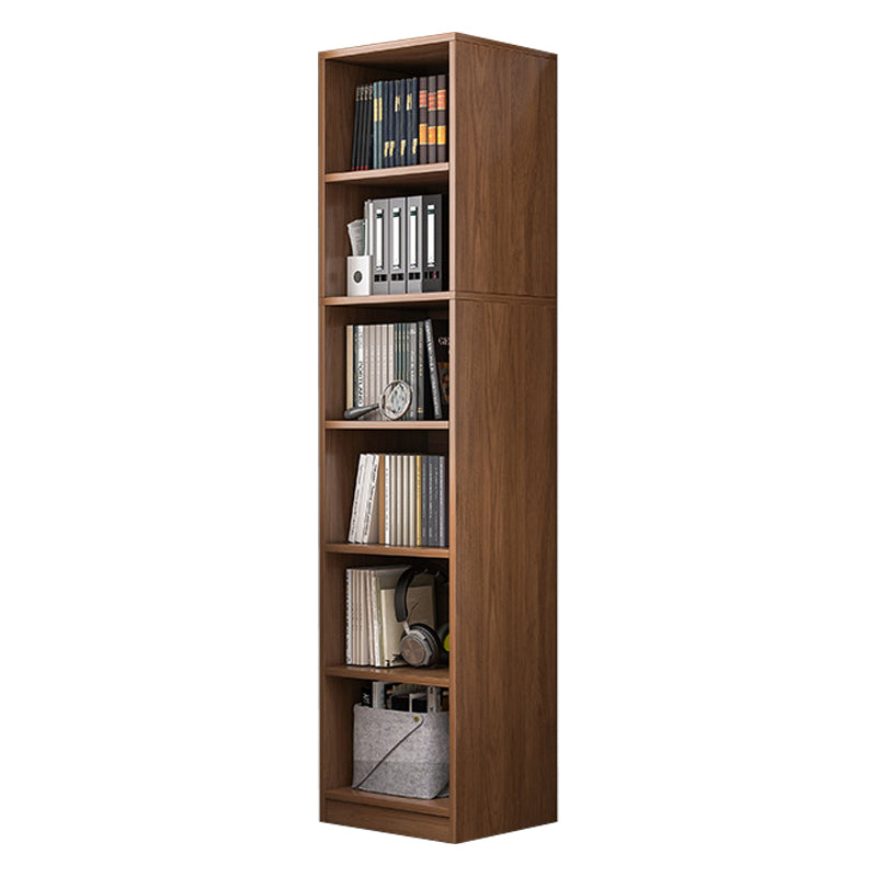 Brown Modern Style Bookshelf Closed Back Wood Bookcase for Home