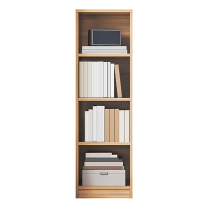 Brown Modern Style Bookshelf Closed Back Wood Bookcase for Home