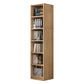 Brown Modern Style Bookshelf Closed Back Wood Bookcase for Home