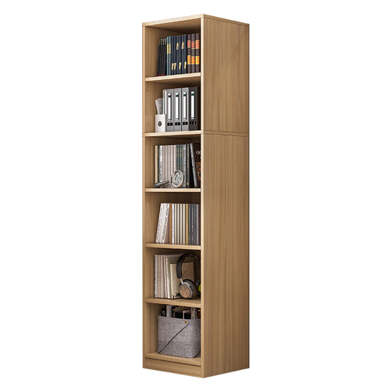 Brown Modern Style Bookshelf Closed Back Wood Bookcase for Home