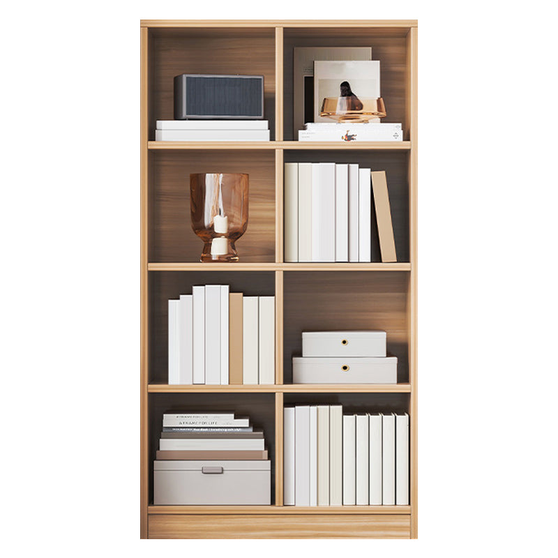 Brown Modern Style Bookshelf Closed Back Wood Bookcase for Home