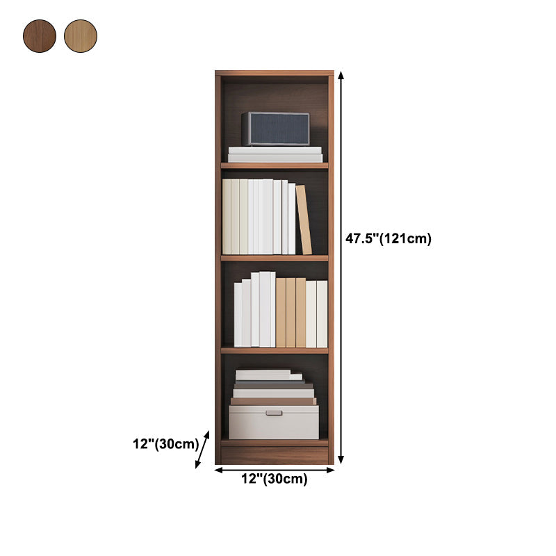 Brown Modern Style Bookshelf Closed Back Wood Bookcase for Home