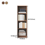 Brown Modern Style Bookshelf Closed Back Wood Bookcase for Home
