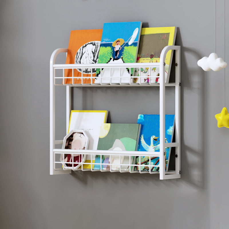 4.57"W Bookshelf Contemporary Style Wall Mounted Pure White Bookcase for Study Room