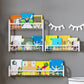 4.57"W Bookshelf Contemporary Style Wall Mounted Pure White Bookcase for Study Room