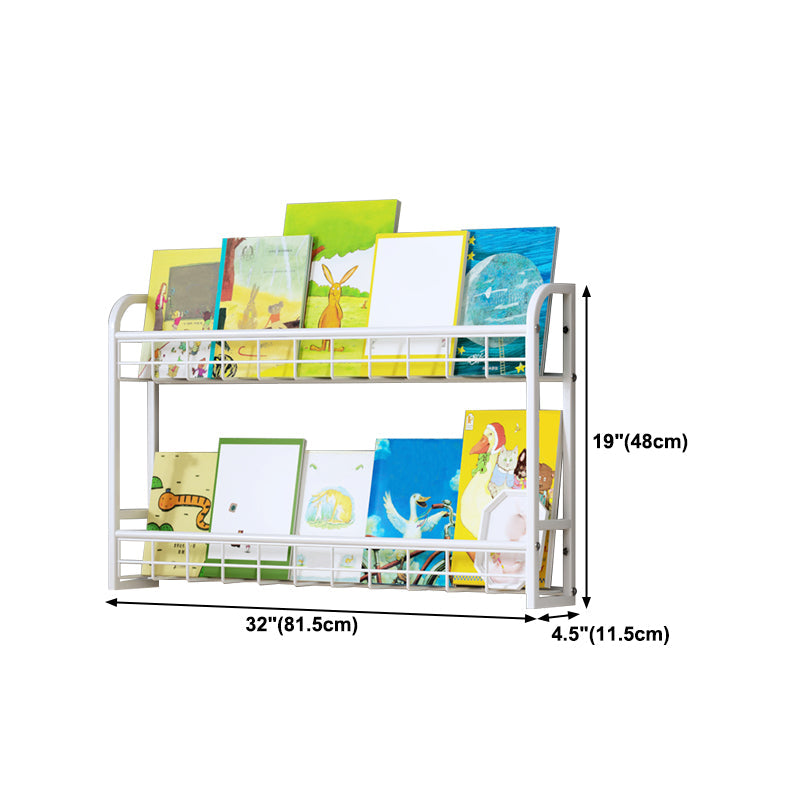 4.57"W Bookshelf Contemporary Style Wall Mounted Pure White Bookcase for Study Room