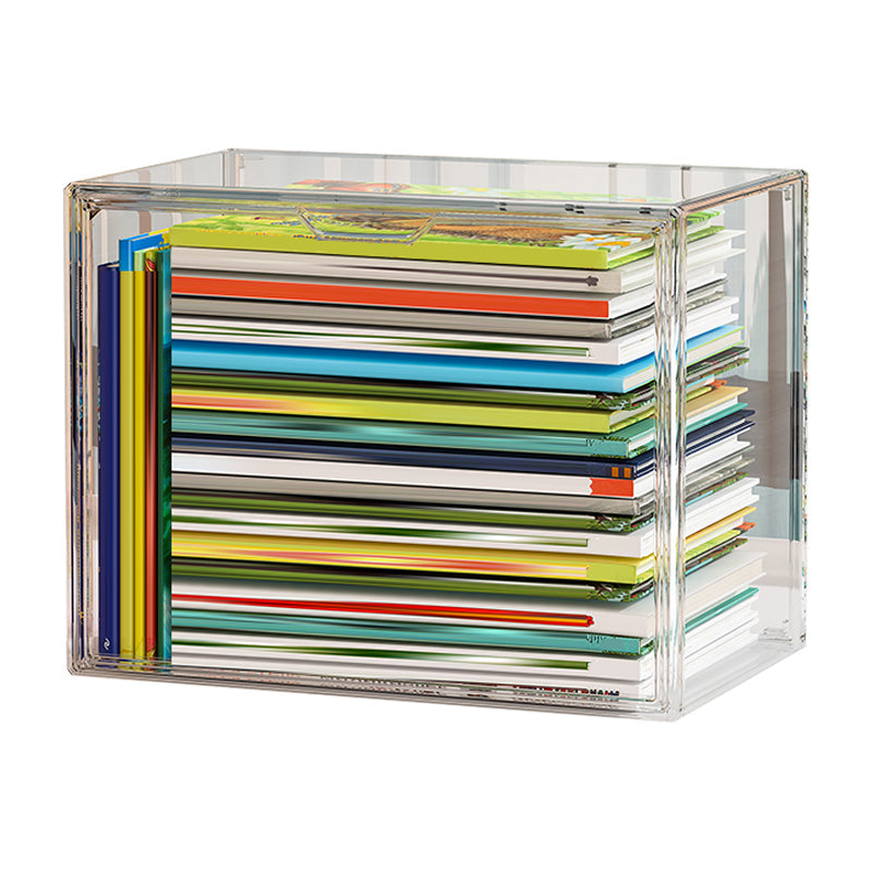 Modern Style Bookshelf Stackable Plastic Bookcase for Home Office