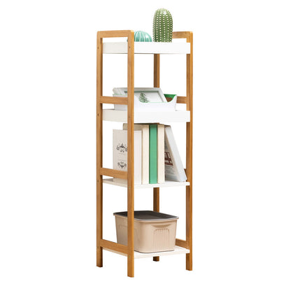 Wooden Open Bookshelf Modern Rectangle Bookcase with Shelves 11.8"L x 11.8"W x 38.6"H