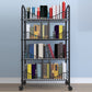 Industrial Metal Geometric Bookcase Open Back Bookcase with Wheels Clearhalo 'Bookcases' 'furn' 'furn_bookcases' 'Furniture' 'Office Furniture' 5123247