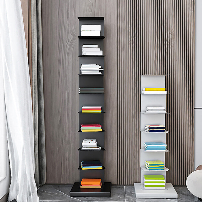 Metal Closed Back Geometric Bookcase Contemporary Style Book Shelf