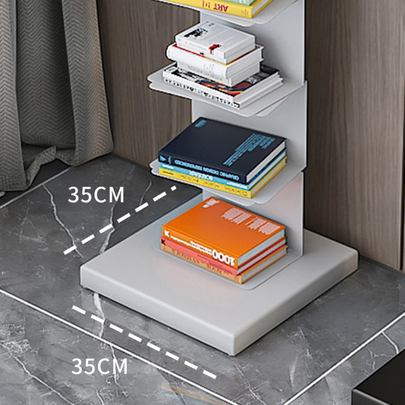 Metal Closed Back Geometric Bookcase Contemporary Style Book Shelf