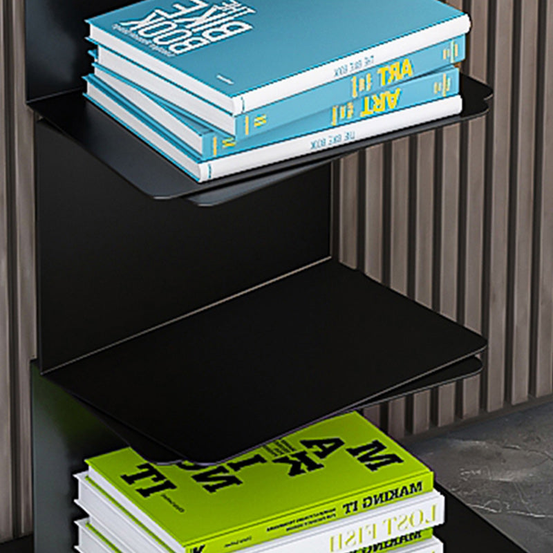 Metal Closed Back Geometric Bookcase Contemporary Style Book Shelf