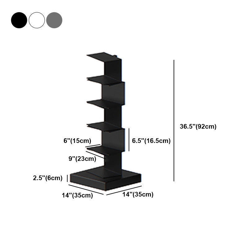 Metal Closed Back Geometric Bookcase Contemporary Style Book Shelf