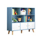 Scandinavian Manufactured Wood Bookcase Closed Back Bookcase with Doors 39.4"L x 9.4"W x 42.1"H Blue Clearhalo 'Bookcases' 'furn' 'furn_bookcases' 'Furniture' 'Office Furniture' 5123336