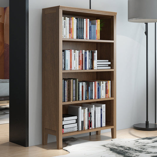 Scandinavian Rubber Wood Standard Bookshelf Closed Back Vertical Bookshelf