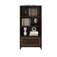 Vertical Glam Standard Bookcase Beech Closed Back Bookcase with Drawer 31.5"L x 15"W x 64.6"H Walnut Bookcases Clearhalo 'Bookcases' 'furn' 'furn_bookcases' 'Furniture' 'Office Furniture' 5123387