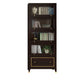 Vertical Glam Standard Bookcase Beech Closed Back Bookcase with Drawer 31.5"L x 15"W x 79.1"H Walnut Cabinets Clearhalo 'Bookcases' 'furn' 'furn_bookcases' 'Furniture' 'Office Furniture' 5123390
