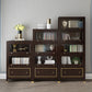 Vertical Glam Standard Bookcase Beech Closed Back Bookcase with Drawer Clearhalo 'Bookcases' 'furn' 'furn_bookcases' 'Furniture' 'Office Furniture' 5123391