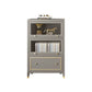 Vertical Glam Standard Bookcase Beech Closed Back Bookcase with Drawer 31.5"L x 15"W x 49.2"H Grey Cabinets Clearhalo 'Bookcases' 'furn' 'furn_bookcases' 'Furniture' 'Office Furniture' 5123393