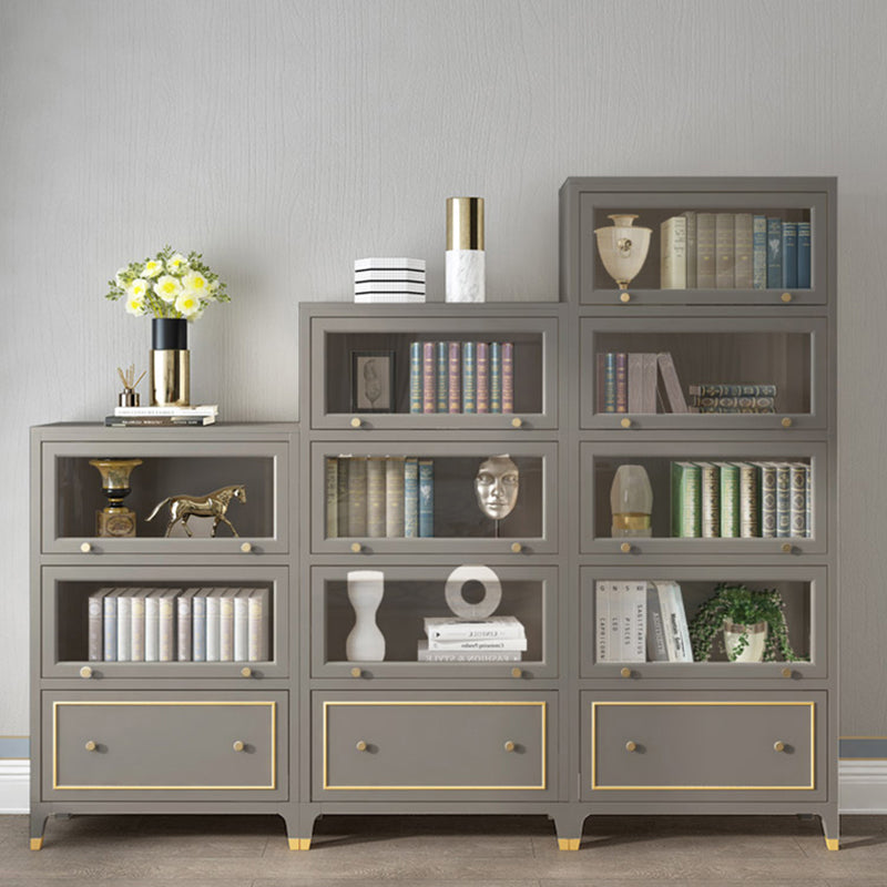 Vertical Glam Standard Bookcase Beech Closed Back Bookcase with Drawer Clearhalo 'Bookcases' 'furn' 'furn_bookcases' 'Furniture' 'Office Furniture' 5123407