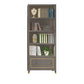 Vertical Glam Standard Bookcase Beech Closed Back Bookcase with Drawer 31.5"L x 15"W x 79.1"H Grey Bookcases Clearhalo 'Bookcases' 'furn' 'furn_bookcases' 'Furniture' 'Office Furniture' 5123408