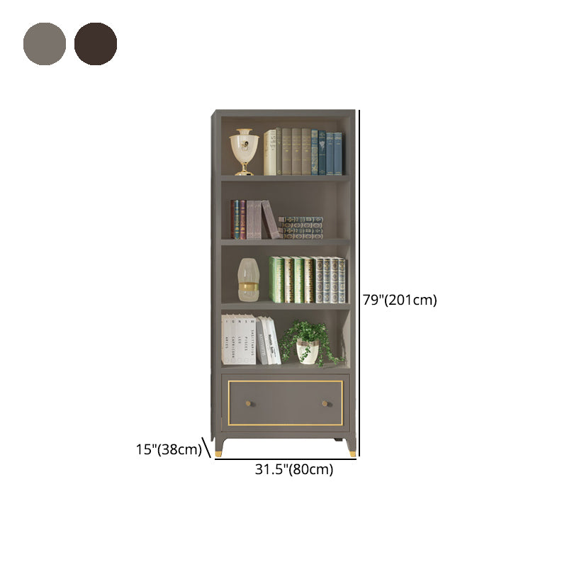 Vertical Glam Standard Bookcase Beech Closed Back Bookcase with Drawer Clearhalo 'Bookcases' 'furn' 'furn_bookcases' 'Furniture' 'Office Furniture' 5123414