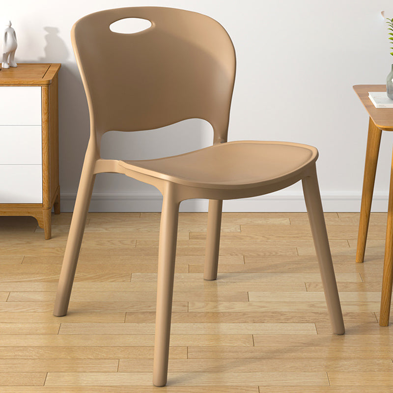 Glam Style Dining Side Chair Plastic Open Back Dining Room Chair