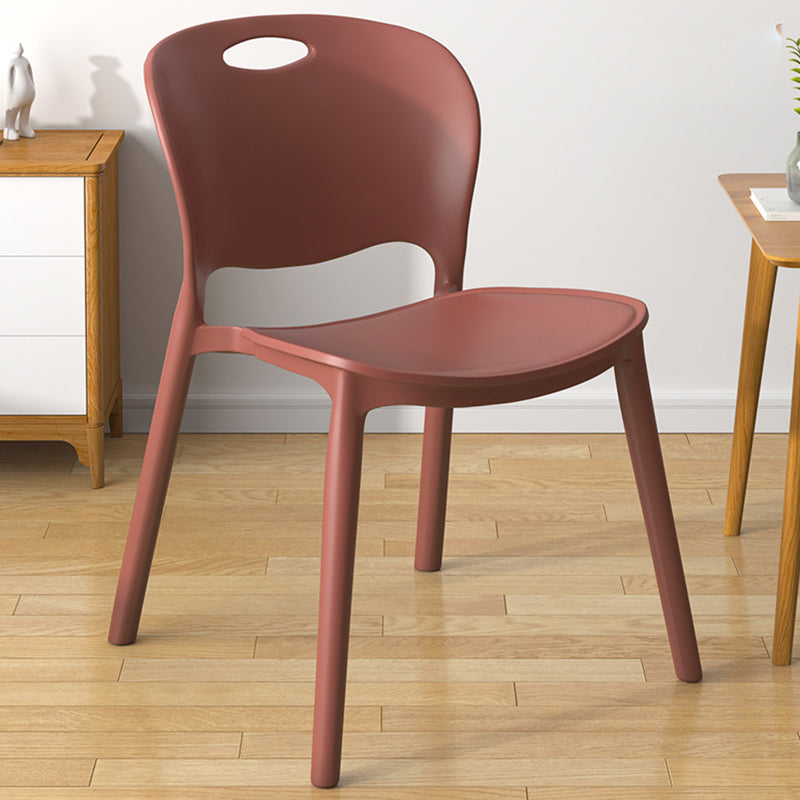Glam Style Dining Side Chair Plastic Open Back Dining Room Chair