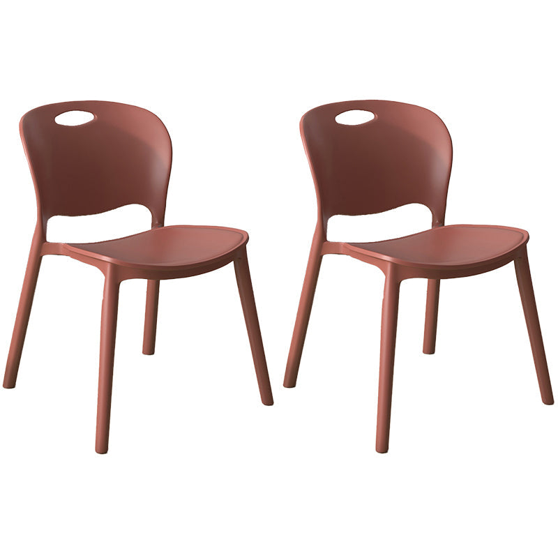 Glam Style Dining Side Chair Plastic Open Back Dining Room Chair