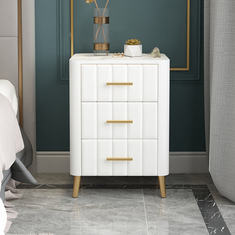 22 '' hoher Nachttisch-Kabinett Faux Marmor Top 3-Drawer-Nachttisch mit Beinen