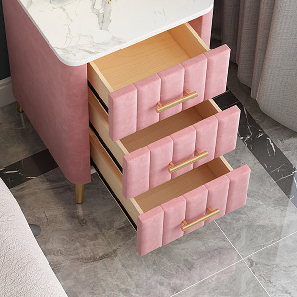 22 '' hoher Nachttisch-Kabinett Faux Marmor Top 3-Drawer-Nachttisch mit Beinen