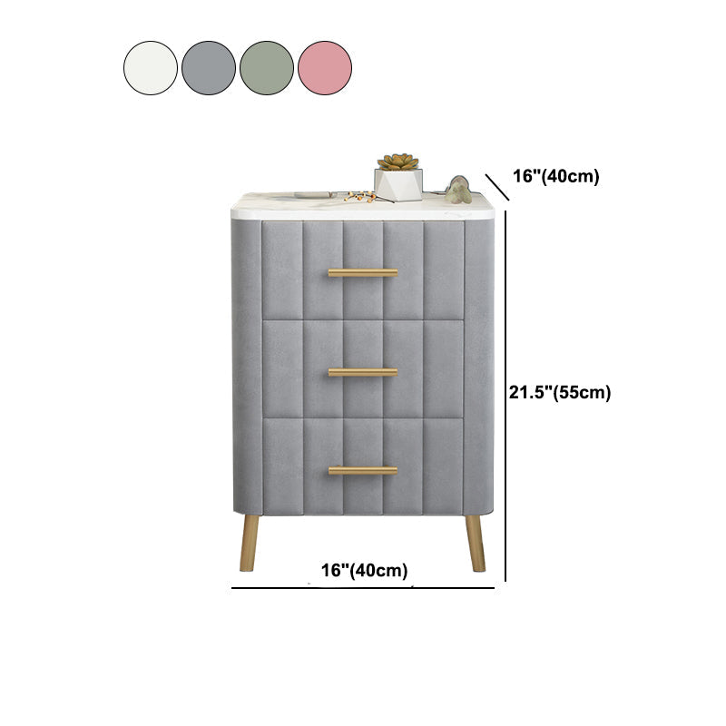 22 '' hoher Nachttisch-Kabinett Faux Marmor Top 3-Drawer-Nachttisch mit Beinen