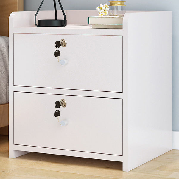 Panel artificial 18 '' Altantador de cajones de la mesita de altura Moderno de cama de cama con cerradura