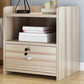 Panel artificial 18 '' Altantador de cajones de la mesita de altura Moderno de cama de cama con cerradura
