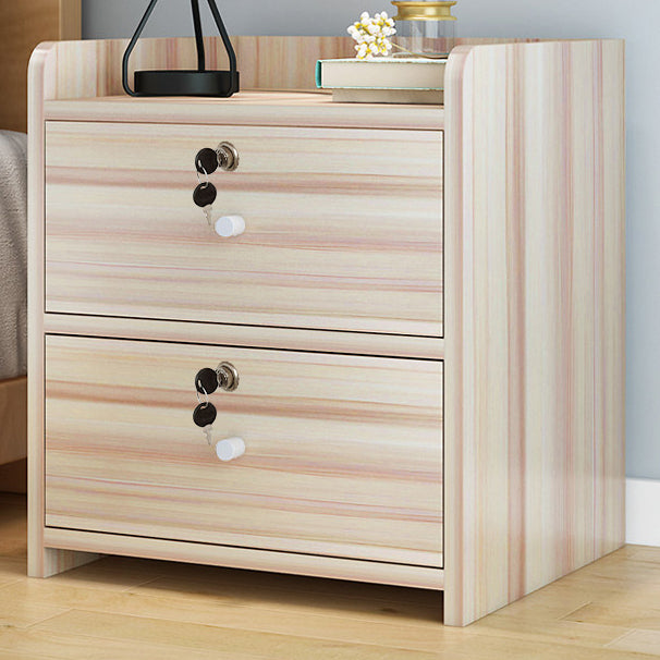 Panel artificial 18 '' Altantador de cajones de la mesita de altura Moderno de cama de cama con cerradura