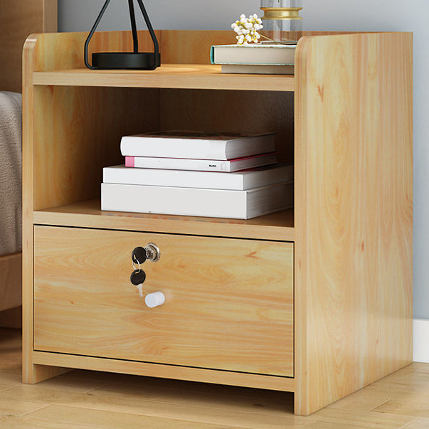 Panel artificial 18 '' Altantador de cajones de la mesita de altura Moderno de cama de cama con cerradura