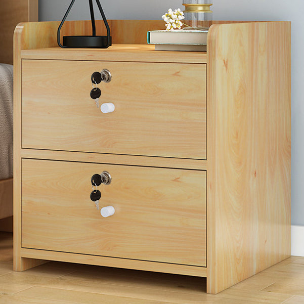 Panel artificial 18 '' Altantador de cajones de la mesita de altura Moderno de cama de cama con cerradura