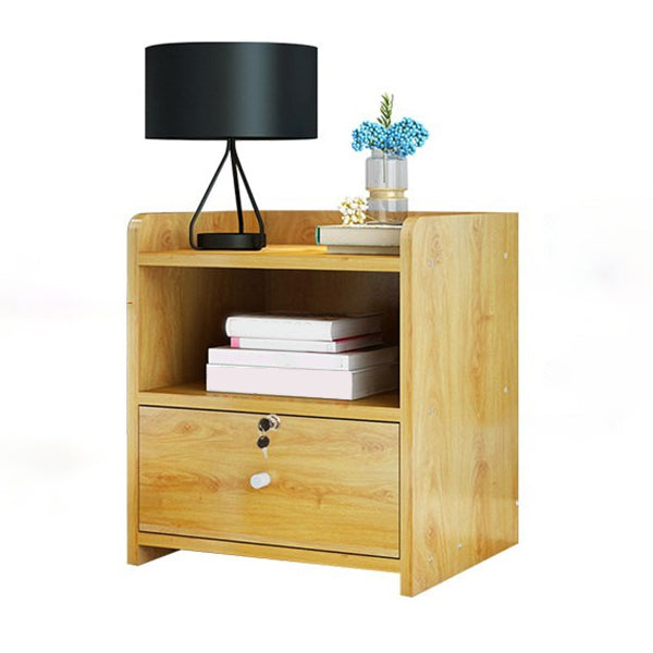 Panel artificial 18 '' Altantador de cajones de la mesita de altura Moderno de cama de cama con cerradura