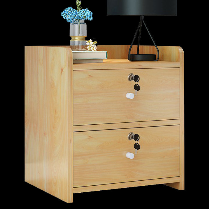Panel artificial 18 '' Altantador de cajones de la mesita de altura Moderno de cama de cama con cerradura