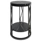 Glam Metal Night Table Open Storage 1-Shelf Round Nightstand in Black/White Black Clearhalo 'Bedroom Furniture' 'furn' 'furn_night_stand' 'Furniture' 'night_stand' 'Nightstands' 5125923