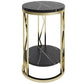 Glam Metal Night Table Open Storage 1-Shelf Round Nightstand in Black/White Gold-Black Clearhalo 'Bedroom Furniture' 'furn' 'furn_night_stand' 'Furniture' 'night_stand' 'Nightstands' 5125928