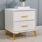 20'' Tall Glam Accent Table Nightstand 2-Drawer Plates Bed Nightstand with Legs Ivory Clearhalo 'Bedroom Furniture' 'furn' 'furn_night_stand' 'Furniture' 'night_stand' 'Nightstands' 5125939