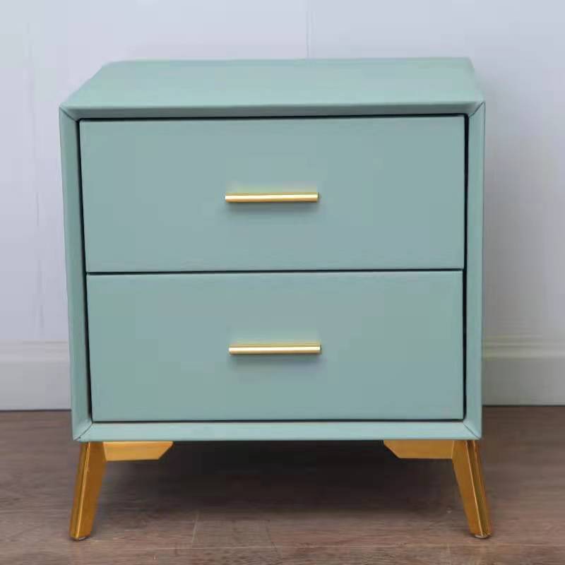 20'' Tall Glam Accent Table Nightstand 2-Drawer Plates Bed Nightstand with Legs Light Blue Clearhalo 'Bedroom Furniture' 'furn' 'furn_night_stand' 'Furniture' 'night_stand' 'Nightstands' 5125941