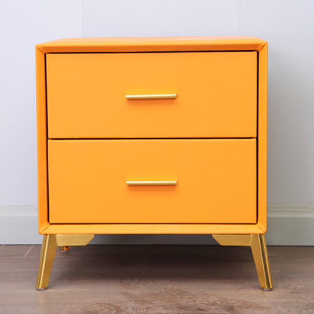 20'' Tall Glam Accent Table Nightstand 2-Drawer Plates Bed Nightstand with Legs Yellow Clearhalo 'Bedroom Furniture' 'furn' 'furn_night_stand' 'Furniture' 'night_stand' 'Nightstands' 5125942