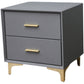 20'' Tall Glam Accent Table Nightstand 2-Drawer Plates Bed Nightstand with Legs Light Gray Clearhalo 'Bedroom Furniture' 'furn' 'furn_night_stand' 'Furniture' 'night_stand' 'Nightstands' 5125943