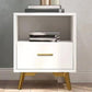 20'' Tall Glam Accent Table Nightstand 2-Drawer Plates Bed Nightstand with Legs White Clearhalo 'Bedroom Furniture' 'furn' 'furn_night_stand' 'Furniture' 'night_stand' 'Nightstands' 5125944