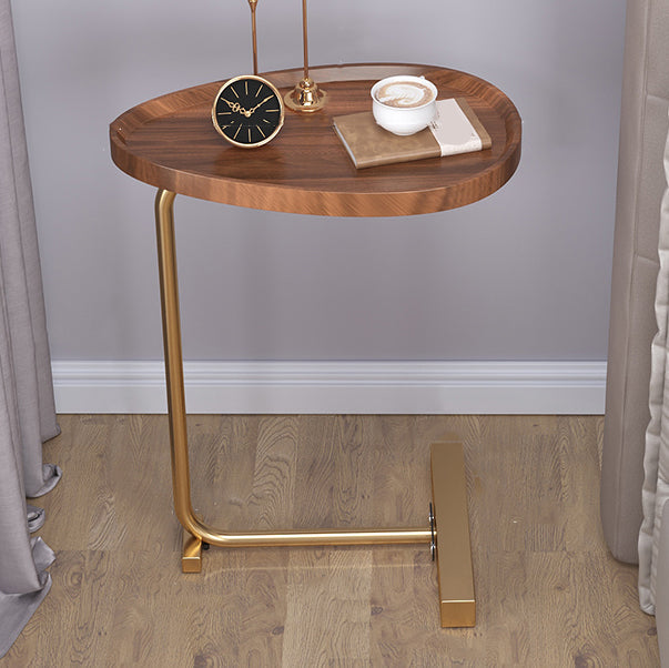 Modern Metal Night Table Artificial Timber Non-Strorage Bedside Cabinet with Leg