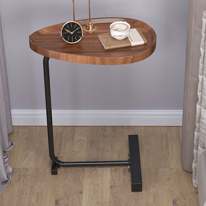 Modern Metal Night Table Artificial Timber Non-Strorage Bedside Cabinet with Leg