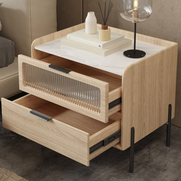 Glamourös 2-schüchternen Betten Nachttisch 20 '' großer Kiefernstein-Top-Nachttisch mit Beinen