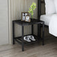 Black 20'' Tall Accent Table Nightstand Modern Metal 1-Shelf Bedside Cabinet Clearhalo 'Bedroom Furniture' 'furn' 'furn_night_stand' 'Furniture' 'night_stand' 'Nightstands' 5126051